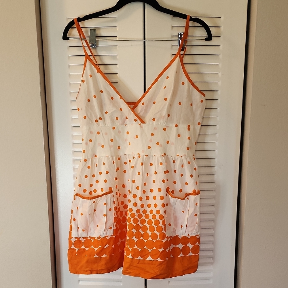 She's Cool Orange Polka Dot Dress